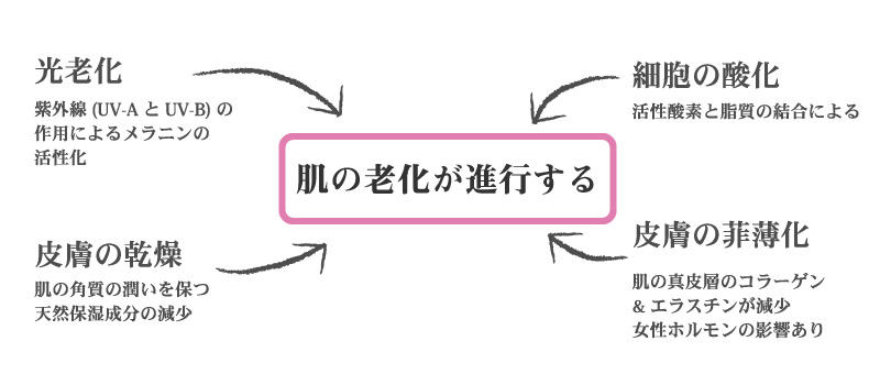 シミができる原因を説明するイメージ