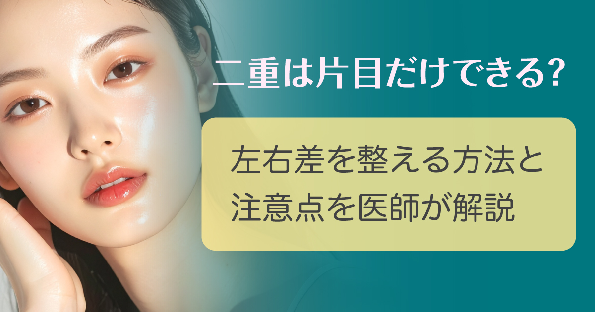 片目だけの二重整形で左右差を整えるイメージ