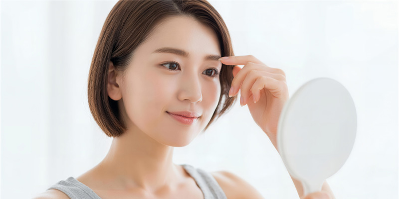 まぶたの厚みや脂肪量を診察するイメージ