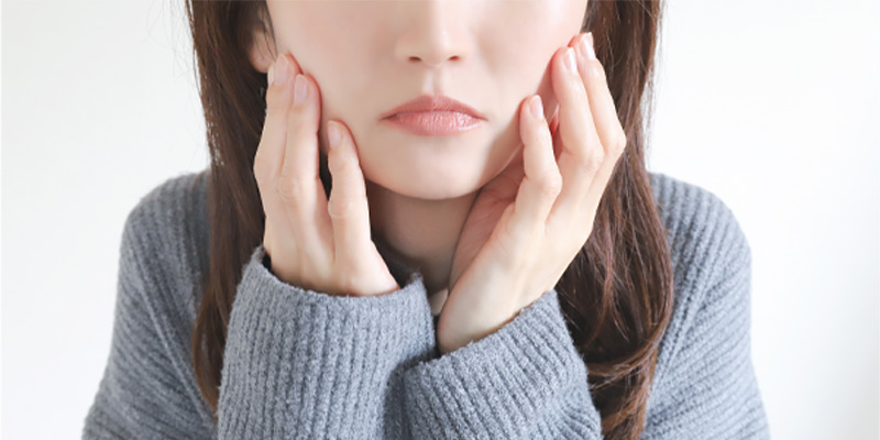 エラが張っているかチェックするイメージ