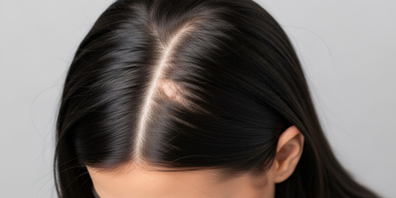 女性の薄毛について頭皮と毛髪の状態を確認する診察
