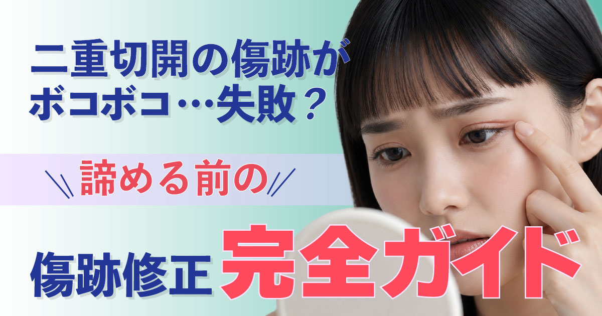 二重切開後の傷跡がボコボコする原因と修正方法を解説