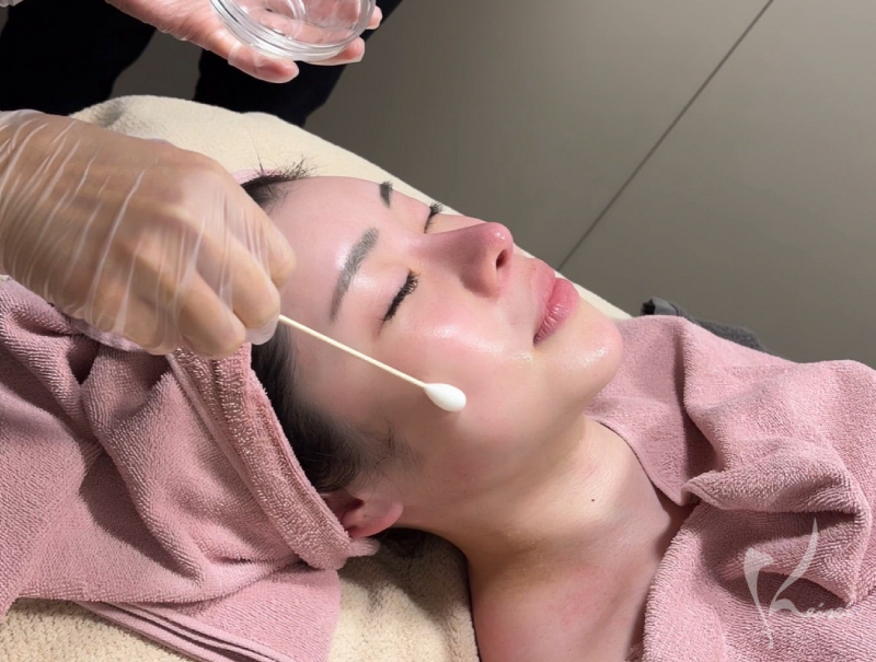 ララピール二剤目塗布の様子